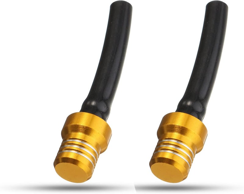 APPYU 2PCS Gas Fuel Cap Gas Tank Breather Universal CNC Tank Valve Vent Tube with Chekc Ball Aluminum Breather for RM125 RM250 RMZ450 RMX450Z RM250Z RMX250 DR-Z400 DR-Z400E DR-Z400S Yellow - Image 1